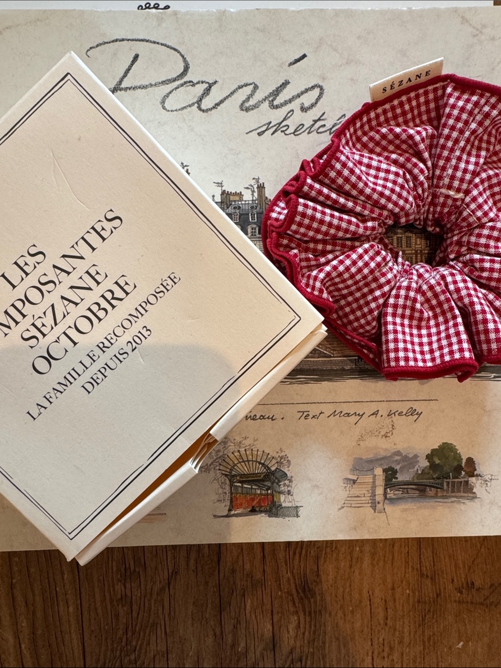 Sézane Red Gingham Scrunchie